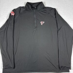 Atlanta Falcons 4XL Black Legends 60 1/4 Zip Embroidered Lightweight Fleece Soft